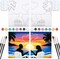 Sip and Paint Kit,Pre Drawn Canvas Couples Paint Party Kit Painting Art Set for Adults Date Night Sunset Beach Lovers 2 Pack